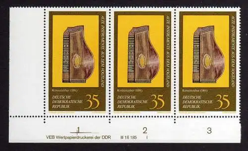 1046 DDR 1977 2227 DV ** FN I Konzertzither Musikinstrumente aus dem Vogtland