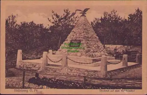 161685 AK Heilsberg O.-Pr. Denkmal auf dem Walfriedhof 1944