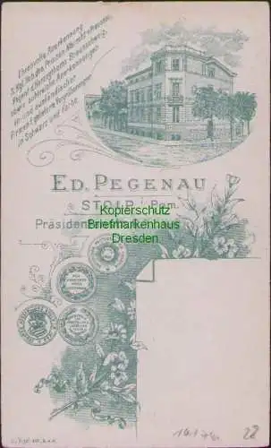 161741 altes Cabinet Foto um 1900 Ed Pegenau Stolp i. Pom. Firmengebäude