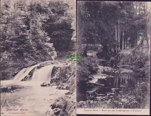 165416 AK Dresdner Heide Priessnitz-Fall 1909 Prießnitzgrund b. Klotzsche