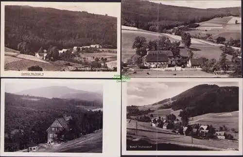 165400 4 AK Kurort Waltersdorf Gasthaus Neu-Sorge 1955 Hubertusbaude Lausche