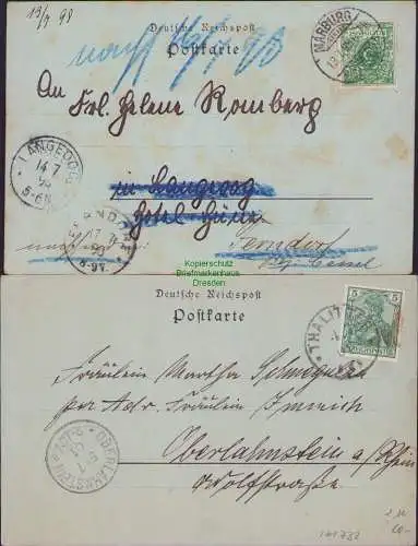 161732 2 AK Marburg Mondscheinkarte 1898 1901