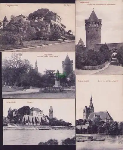 165458 5 AK Tangermünde Aufgang zum Denkmalsplatz und Gefängnisturm Burg 1908