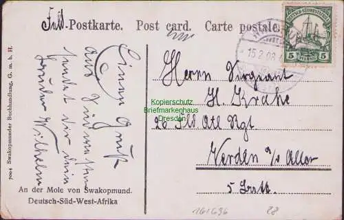 161696 AK An der Mole von Swakopmund Deutsch-Süd-West-Afrika DSWA 1908