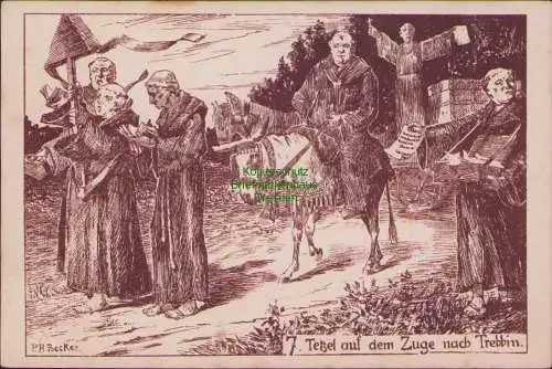 161697 AK Heimatfest der Stadt Trebbin b. Fest Postkarte 7. Tetzel auf dem Zuge