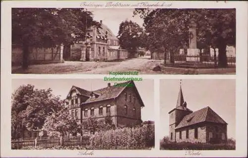 161751 AK Beddingen über Wolfenbüttel Salzgitter 1936  Schule Kirche Dorfstraße