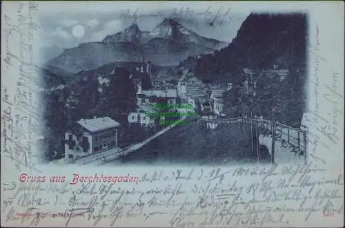 165357 AK Berchtesgaden Mondscheinkarte 1900 Bahnpost