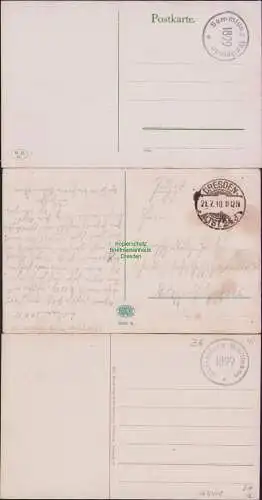 165448 3 AK Dresden Postplatz 1918 Kaiserliches Fernsprechamt