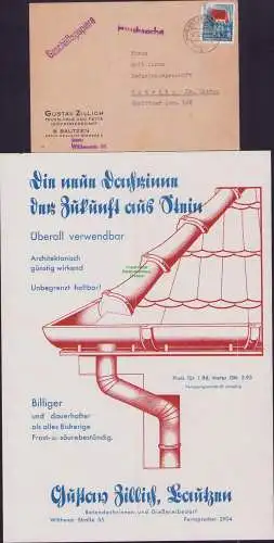 B-17923 Brief DDR 1953 Drucksache Geschäftspapiere mit Werbung Reklame Zillich