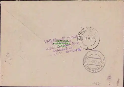 B-17895 Brief DDR Dienst Verwaltungs-Wertpost Chemnitz Karl-Marx-Stadt nach