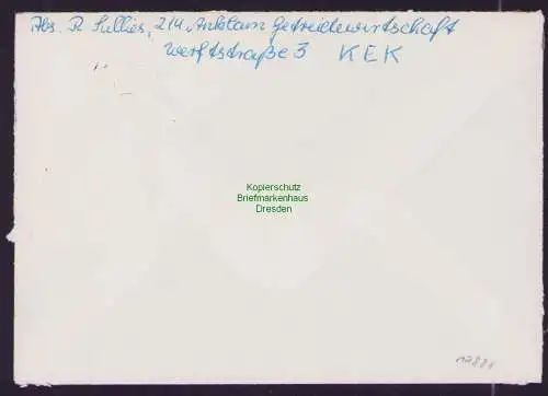 B-17887 Brief DDR 1968 Portobetrug DTSB Spendenmarke unbeanstandet Anklam