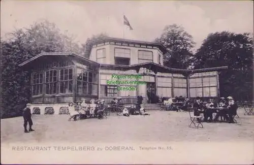 165525 AK RESTAURANT TEMPELBERG zu DOBERAN Bad Doberan 1907