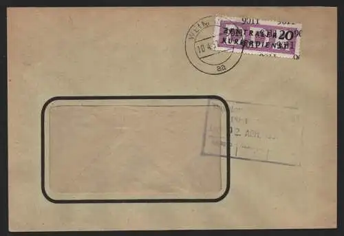 B14084 DDR ZKD Brief 1957 11 9011 Weimar VEB Mähdrescherwerk Weimar an nach Zwic