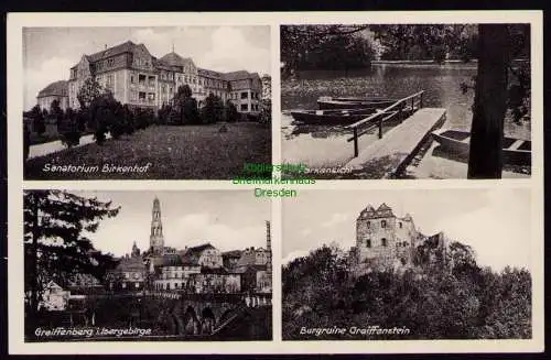 172194 Ansichtskarte Greiffenberg Gryfow Slaski 1936 Isergebirge Sanatorium Birkenhof Burg