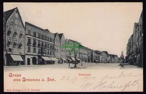 172188 Ansichtskarte Braunau am Inn 1900 Stadtplatz