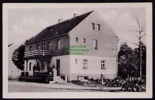 172184 Ansichtskarte FDGB Ferienheim Heidehof Weinböhla Post Moritzburg 1952