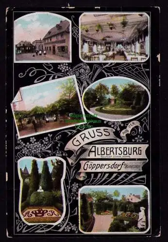 172170 Ansichtskarte Göppersdorf bei Burgstädt Gruss aus der Albertsburg 1906 Gasthaus