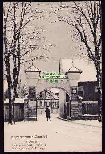 172150 AK Kupferhammer Grünthal im Winter 1919 Eingang Kupfer- u. Messingwerk