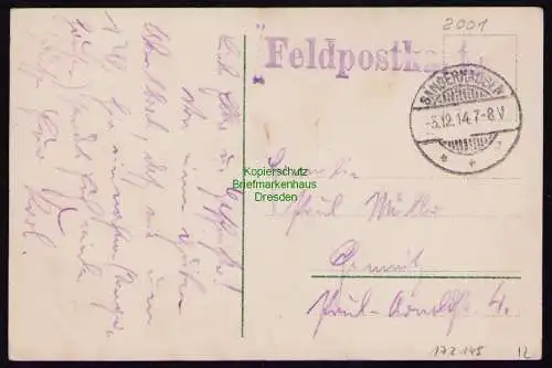 172145 AK Chemnitz Kgl. Amts- u. Landgericht Feldpost 1914