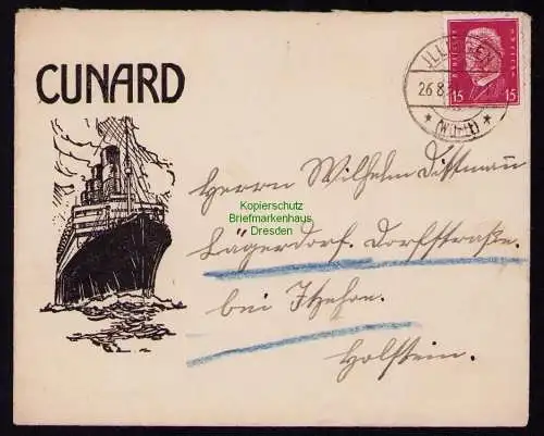 172122 Brief Cunard Line Reederei Zudruck 1931