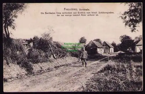 172120 AK Fresnieres 1916 Barrikaden