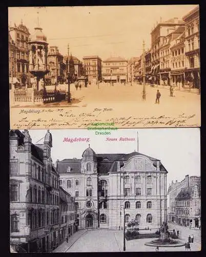 172115 2 AK Magdeburg 1905 Alter Markt 1916 Neu Rathaus Hilfslazarett Jugendheim