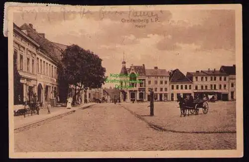 172110 AK Greifenberg i. P. Markt 1923 Bahnpost Stettin - Kolberg