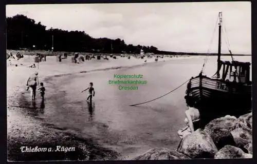 172079 AK Fotokarte Thießow auf Rügen Strand 1958