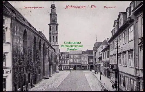 172058 AK Mühlhausen Thür. 1918 Kornmarktskirche Kornmarkt