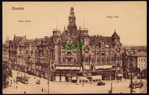 172017 AK Dresden Prager Straße Wiener Platz gegenüber vom Hauptbahnhof um 1920