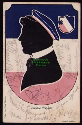 172010 AK Vitruvia München 1908 Studentika viele Autogramme