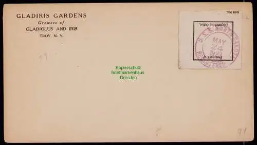 B18195 USA Brief 1923 Schiffspost U.S.S. North Dakotha  Registered Gladiris Gard