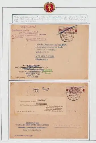 B50098 2x Brief DDR ZKD Dienstpost mit Stempel Klebezettel zur Kontrolle Berlin