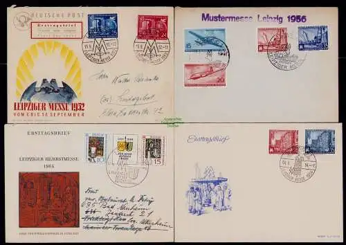 B18021 SBZ 230 231 DDR Gedenkkarten FDC Brief Leipziger Messe Frühjahr 1949 1963