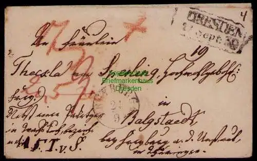 B17967 Brief Dresden 1839 nach Balgstedt bei Freiburg a. Unstrut