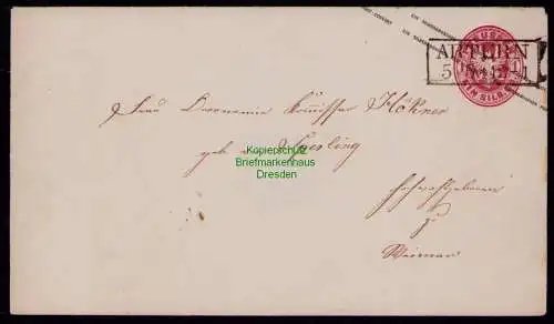 B17972 Ganzsache Brief Preussen Artern 1863 nach Weimar