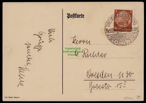 B18067 Postkarte DR Deutsches Reich Dresden 1936 Gartenbauausstellung