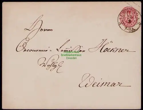 B17974 Ganzsache Brief Preussen Naumburg an der Saale um 1864 nach Weimar