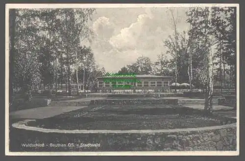 155413 Ansichtskarte Bytom Beuthen O.S. 1938 Waldschloss im Stadtwald