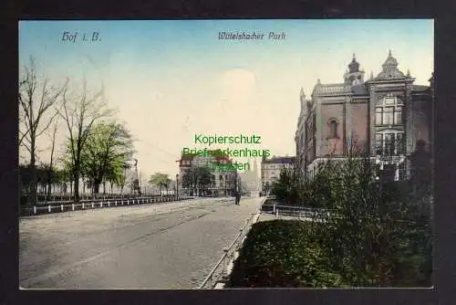 127668 Ansichtskarte Hof an der Saale in Bayern 1917 Wittelsbacher Park