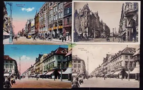 172238 4 AK Karlsruhe Kaiserstraße Wiener Cafe Central 1913 1916 1920