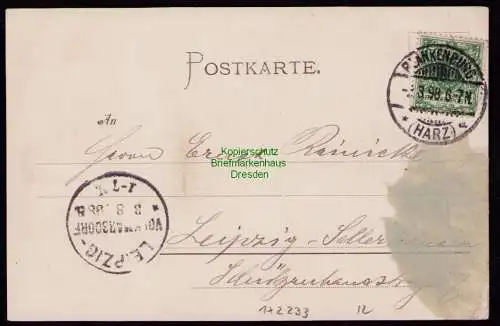 172233 AK Blankenburg Harz 1898 Tränkestraße