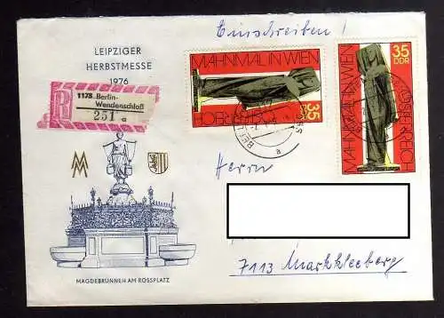 B3562 DDR Briefe Einzel- oder Mehrfachfrankaturen 1975 2093 MeF Einschreiben