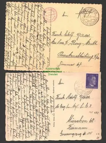 145688 AK Bergstadt Graupen 1942 Platz Rosenburg Sudetengau Feldpost Mariaschein