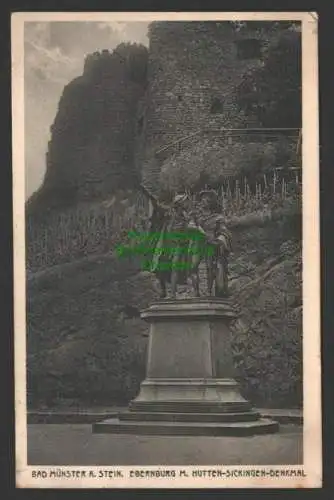 145521 AK Bad Münster am Stein Ebernburg Hutten- und Sickingen Denkmal 1913