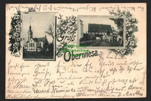 142508 AK Oberwiesa Kirche 1900 Wohnhaus Gasthaus ???