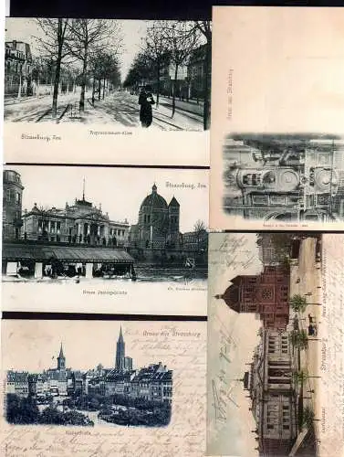 103285 5 Ansichtskarte Strassburg Elsass 1899 Ruprechtsauer Allee Kleberplatz Gericht Astro