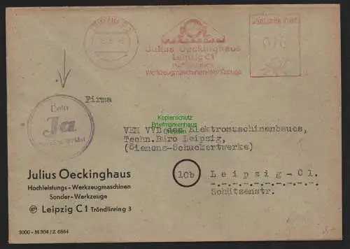 B10799 Brief DDR Propaganda Leipzig 1949 Siemens Schuckert Werke Dein Ja am