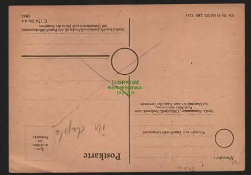 B11023 Karte DDR Propaganda Losung Zerbst 1952 Fördert d Gesamtdeutsche Gespräch