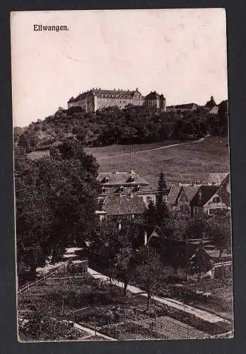 94739 AK Ellwangen 1908 Häuser Blickrichtung Schloss